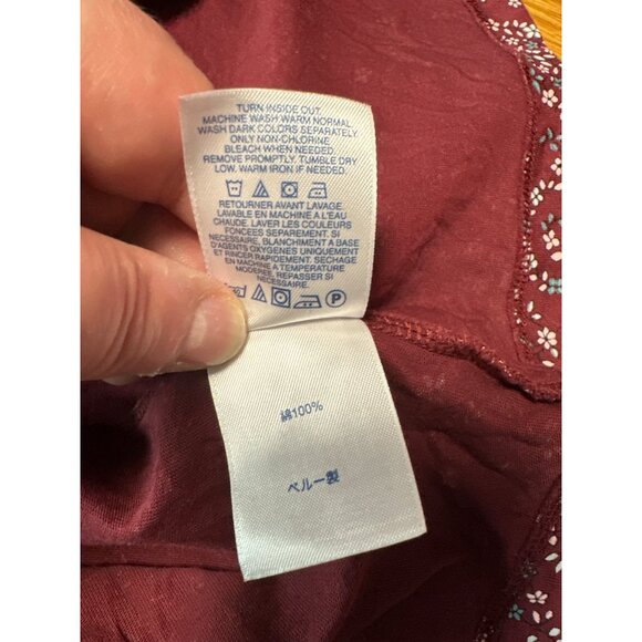 Lands End Womens Relaxed Fit Long Sleeve Paisley Print Top Size XL 18 - Picture 7 of 9